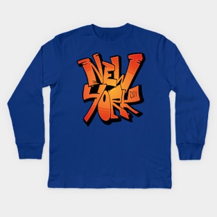 new york graffiti Kids Long Sleeve T-Shirt